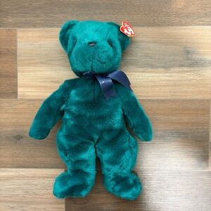 (Vintage 2000) Ty Beanie Buddy Teddy the Teal Colored Original Old Face Bear 14"